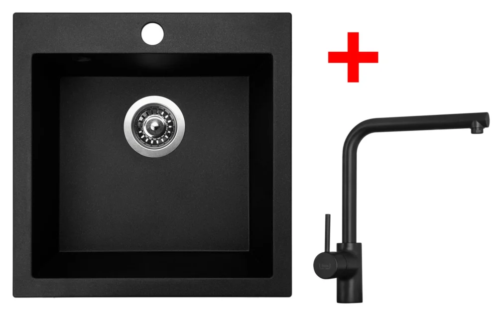 Sinks VIVA 455 Granblack + ELKA černá matná Super Cena