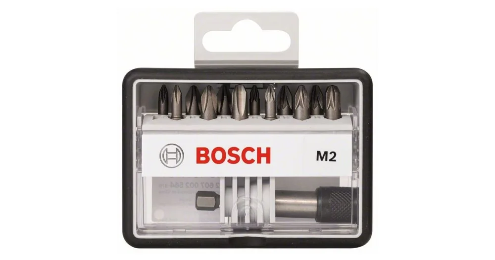 Jen Po Omezenou Doba BOSCH (12+1)dílná sada šroubovacích bitů Robust Line, M Extra-Hart 25 mm, (12+1)dílná sada 2607002564