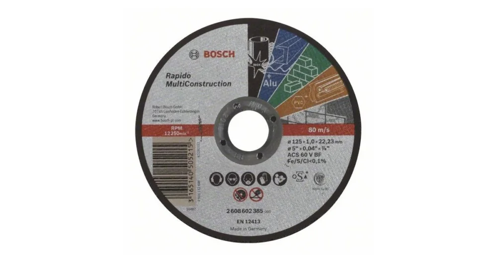 BOSCH Dělicí kotouč rovný Rapido Multi Construction ACS 60 V BF, 125 mm, 1,0 mm 2608602385 Finální Výprodej
