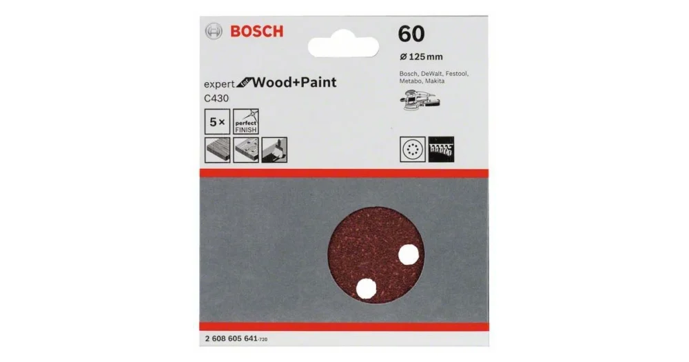 BOSCH Brusný papír C430, balení 5 ks 125 mm, 60 2608605641 Objednat Nyní