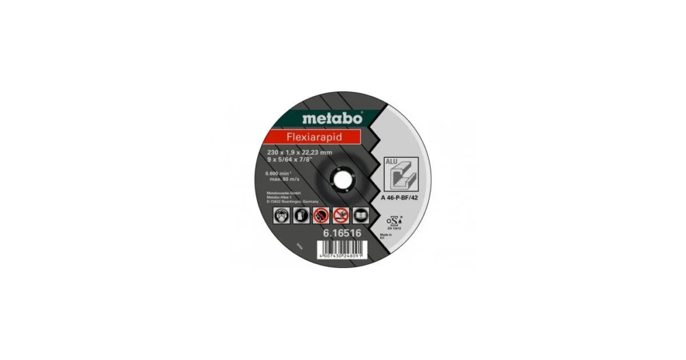METABO Brusný kotouč Flexiarapid 230 x 1,9 x 22,23 mm, HLINÍK, TF 42 - 616516000 616516000 Dokud Zásoby Vydrží