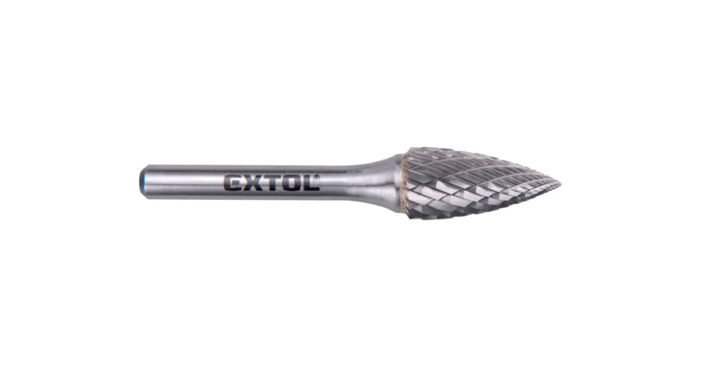 EXTOL INDUSTRIAL fréza karbidová, ostrý oblouk, pr.12x25mm/stopka 6mm,sek střední (double-cut) 8703765 Zlevněný