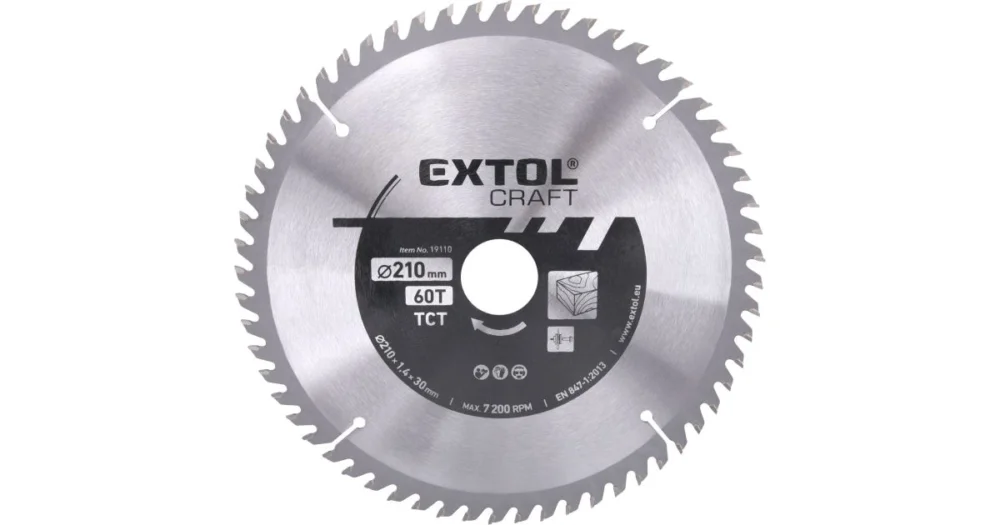 EXTOL CRAFT kotouč pilový s SK plátky, O 210x2,4x30mm, 60T 19110 Cenově Výhodný