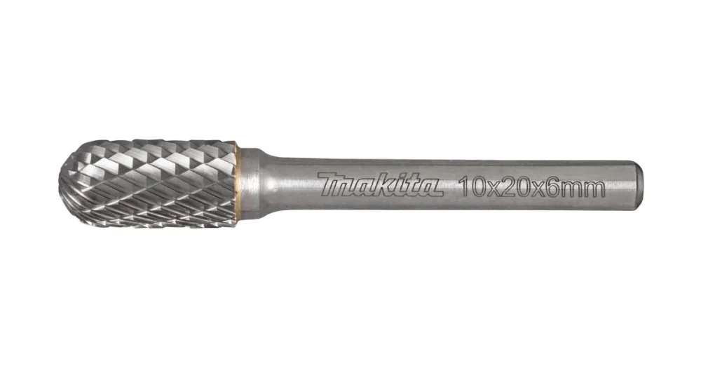 Značkový MAKITA brusné frézy 10x20x6 oblá dělené ostří kov, nerez B-52750