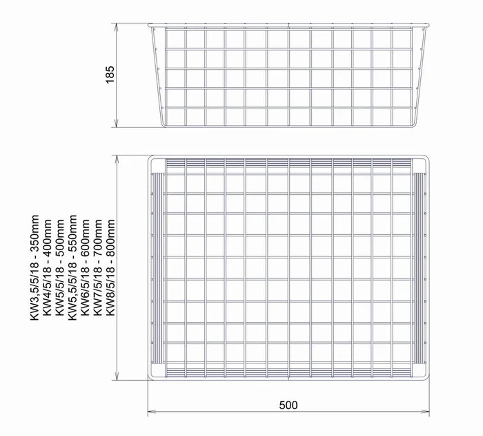 Koš 350x500x185 stříbrný bez pojezdů Must-Have