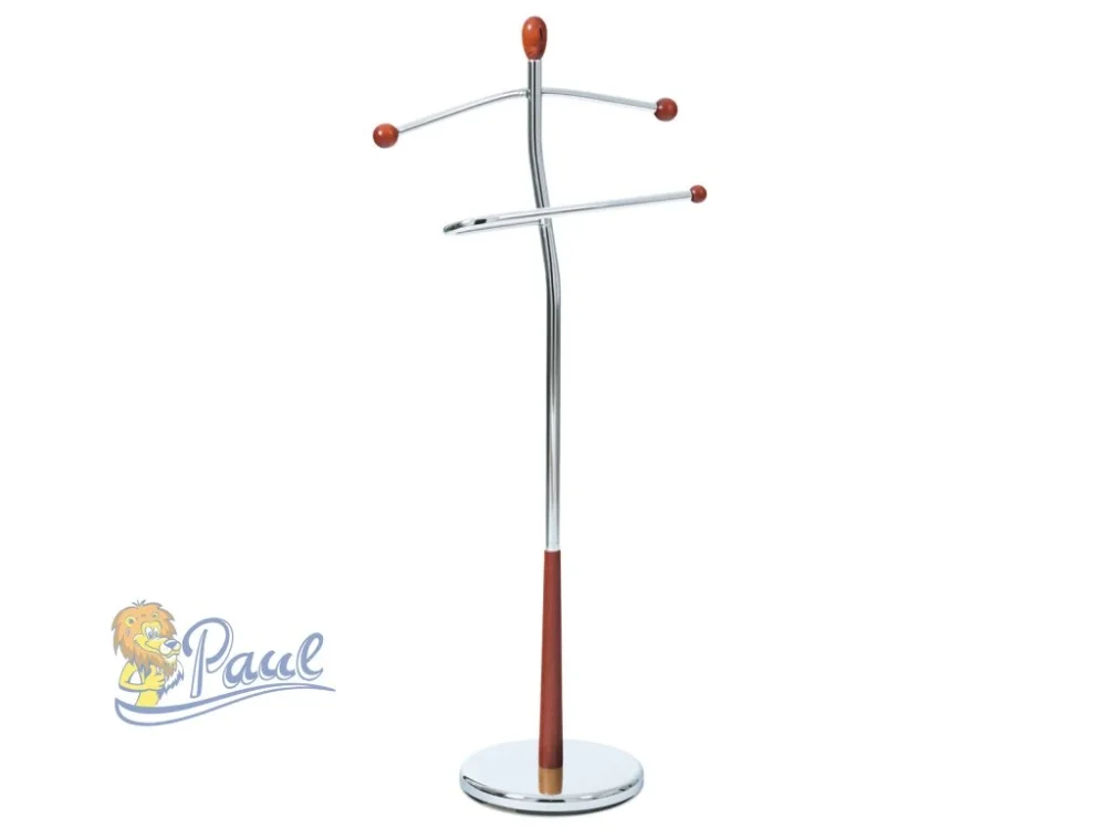 Top Prodej Němý sluha, výška 120 cm, masiv kaučukovník, hnědé moření, kov chrom, nos. 5 kg