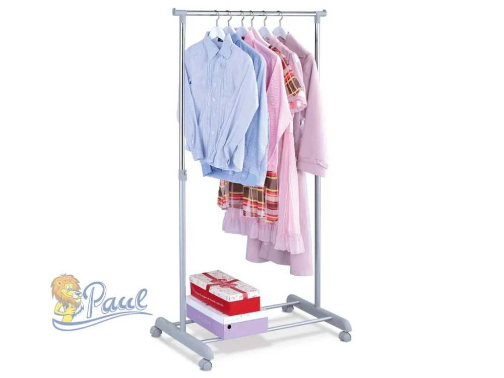 Akční Nabídka Stojan na šaty jednoramenný, s odkladačem, šedá barva, kov / plast, chrom