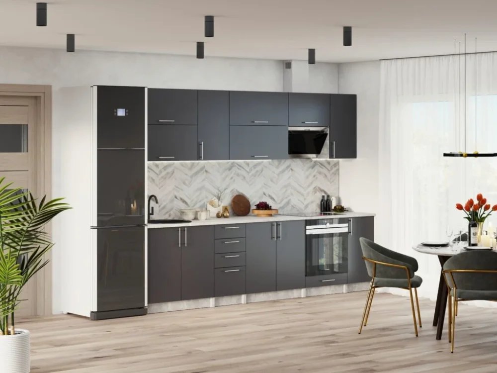 Přímo Od Výrobce Kuchyňská linka GLORIA 300, antracit + beton