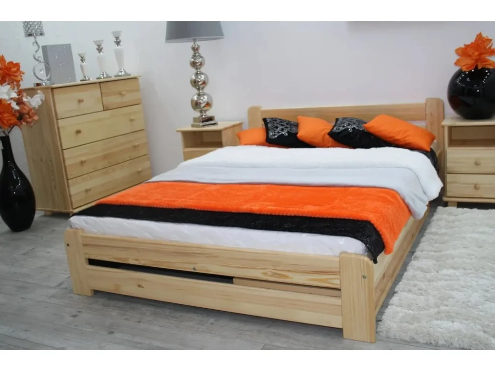 Dřevěná postel 120x200 masiv borovice - NEVADA - SUROVÁ | VÝPRODEJ Doprava Zdarma