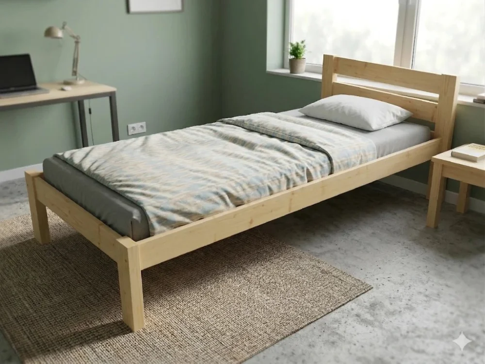 Akční Nabídka Dřevěná postel 100x200 masiv borovice - VMK12A