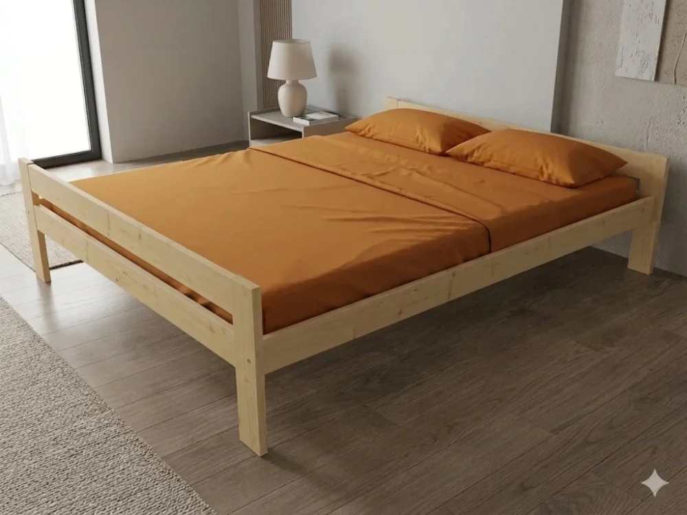 Víkendová Akce Dřevěná postel 120x200 masiv borovice - VMK6C