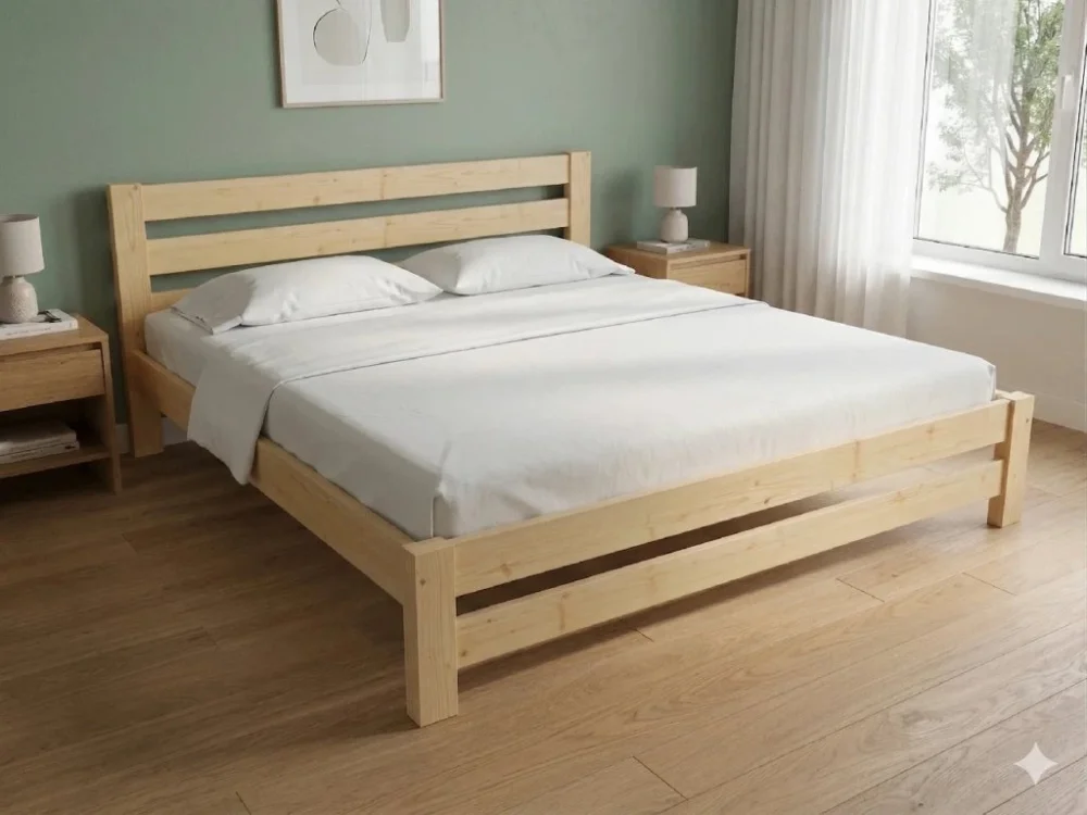 Dřevěná postel 140x200 masiv borovice - VMK11B Sleva