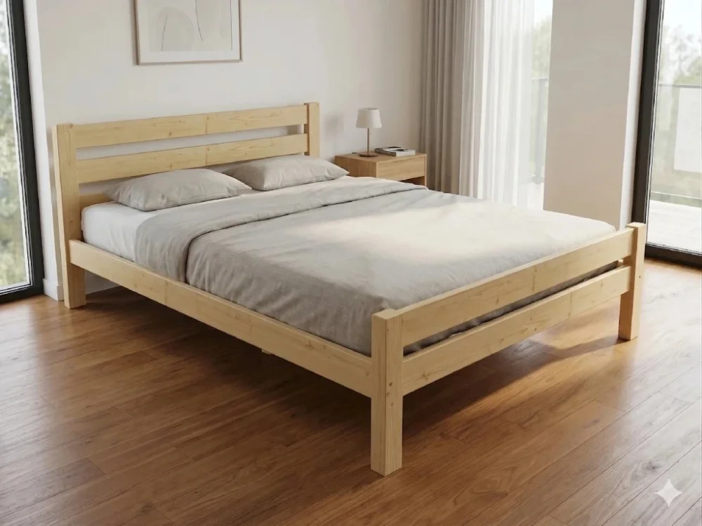 Dřevěná postel 140x200 masiv borovice - VMK11C Finální Výprodej