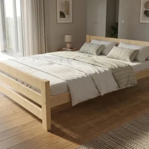 Dřevěná postel 140x200 masiv borovice - VMK12D Omezená Nabídka