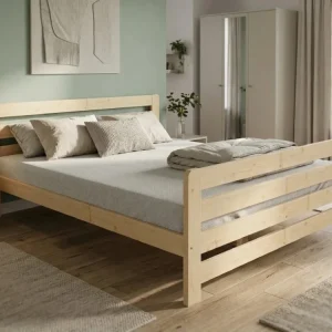 Značkový Dřevěná postel 140x200 masiv borovice - VMK1E