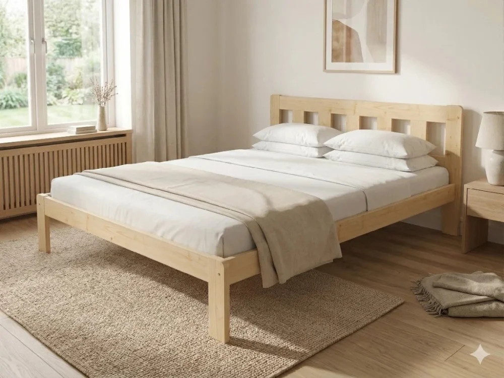 Zlevněný Dřevěná postel 160x200 masiv borovice - VMK10A