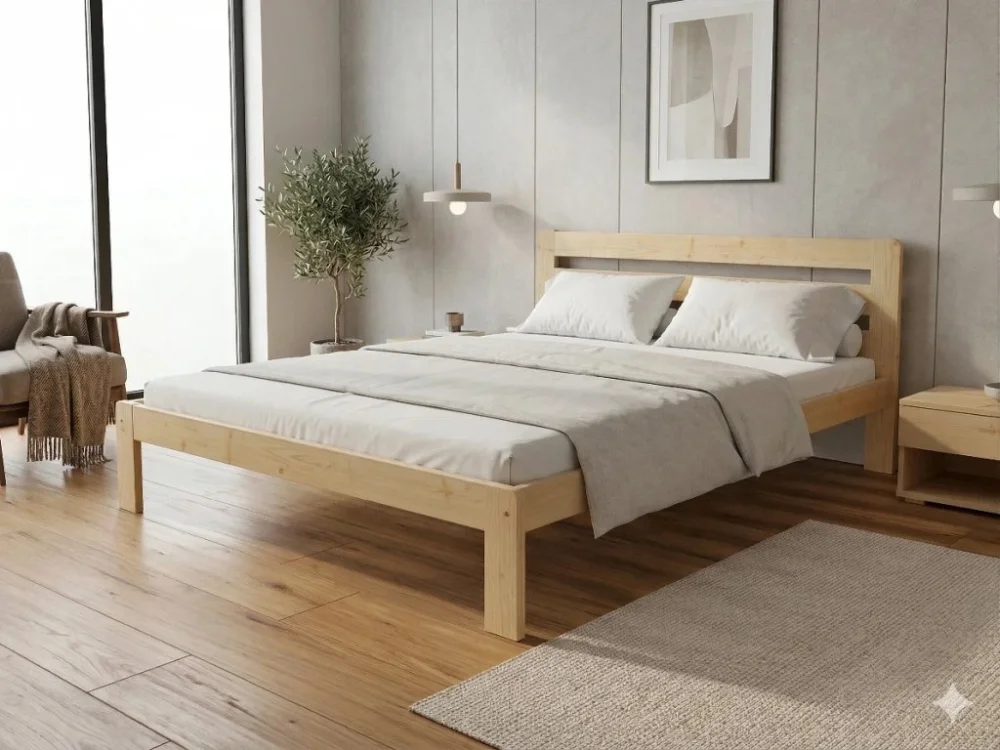 Tovární Cena Dřevěná postel 160x200 masiv borovice - VMK1A