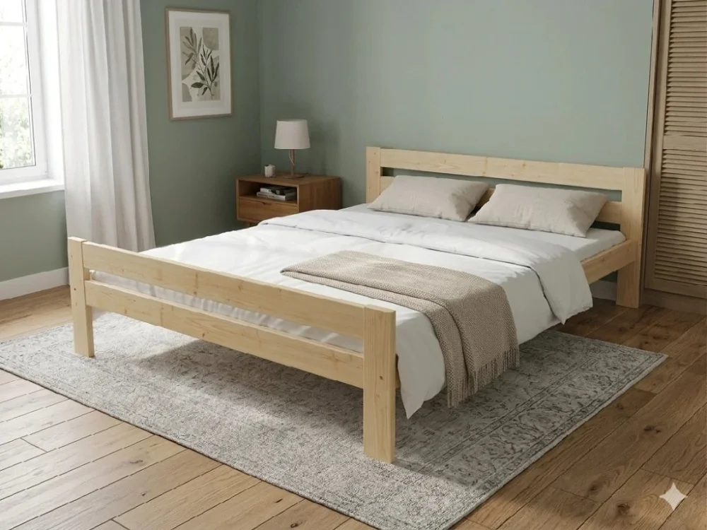 Originální Dřevěná postel 160x200 masiv borovice - VMK5C