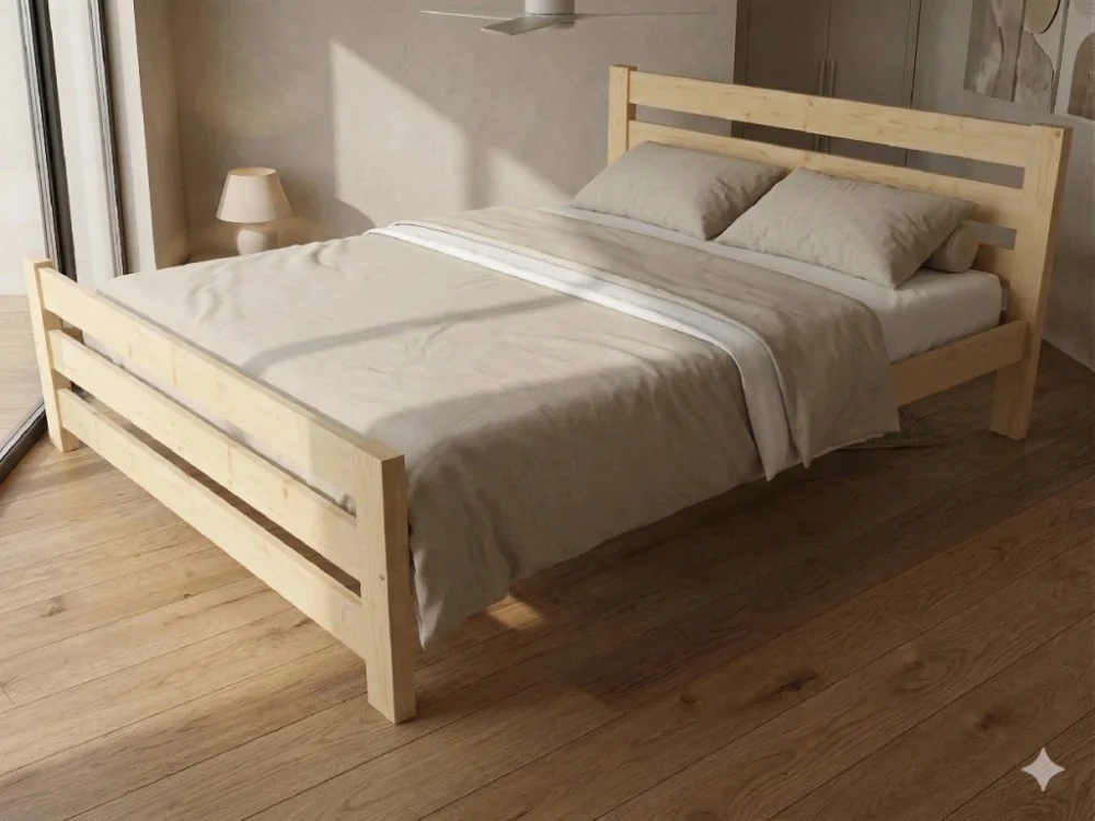 Značkový Dřevěná postel 180x200 masiv borovice - VMK11D