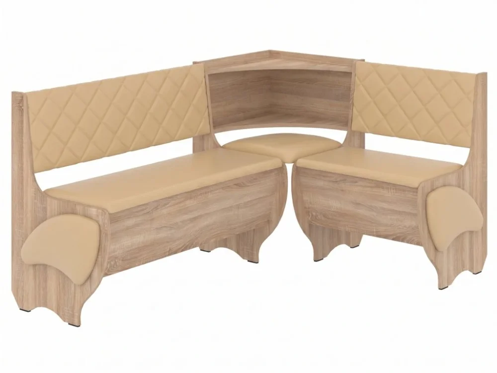 Must-Have Rohová lavice MILORD | Barva: dub sonoma, Materiál: koženka - káva