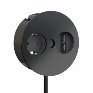 Vysoce Kvalitní Elektro zásuvka Bachmann Twist 2x USB nabíječka 1x 230V matná černá 931.132