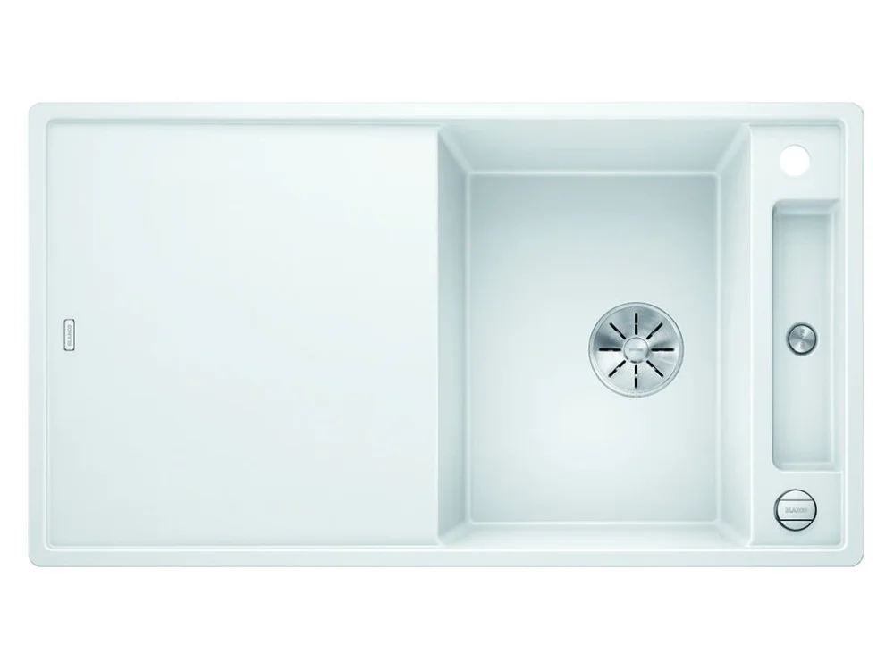 Granitový dřez Blanco AXIA III 5 S-F InFino bílá + skleněná krájecí deska a excentr 523234 Must-Have