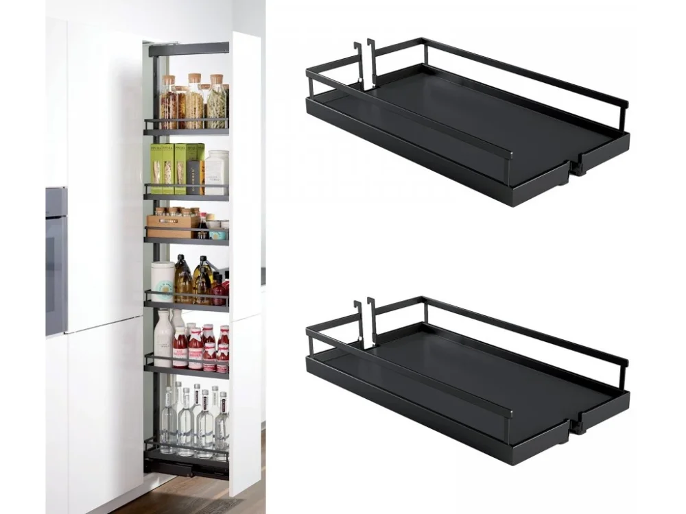 Novinka KESSEBÖHMER Dispensa Junior Slim rám + 2ks ARENA style koš antracit - 400mm