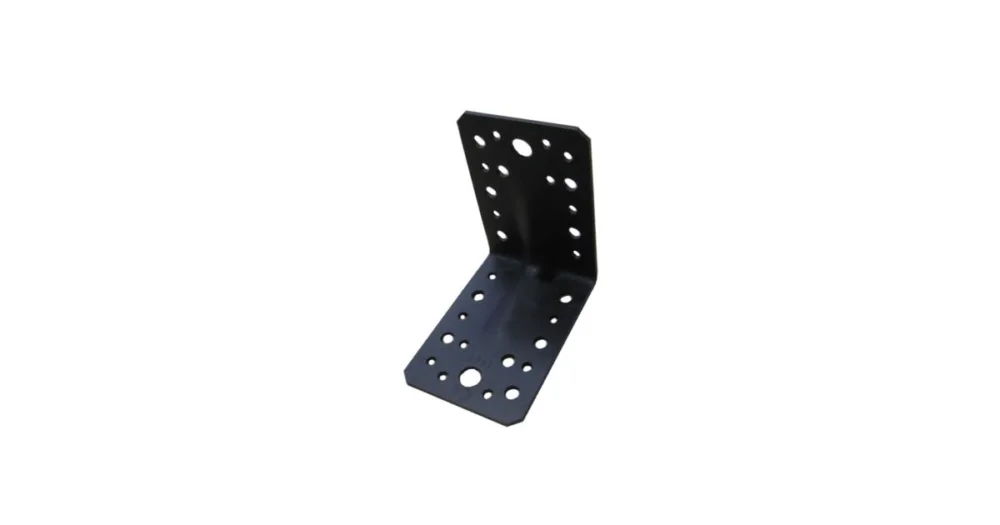 tesařský úhelník s prolisem KP190x90x65x2,5mm, ČERNÝ Vysoce Kvalitní