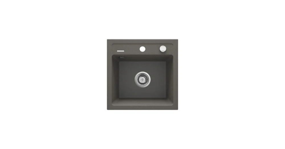 Granitový jednodřez bez odkapávače ZORBA, do skříňky šíře 45 cm, metalický antracit Koupit Online