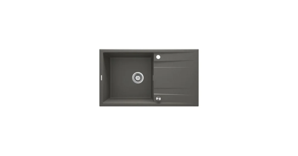 Granitový dřez s odkapávačem ERIDAN 860, do skříňky šíře 60 cm, metalický antracit Super Cena