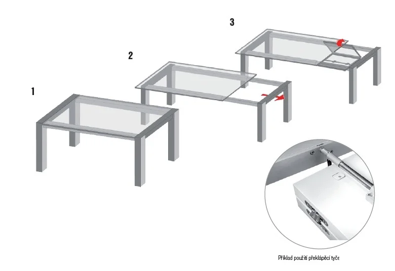 Výprodej Doporučená sestava -stůl 1200 x 800 po rozložení 2100 x 800; vkad 1 x 900mm