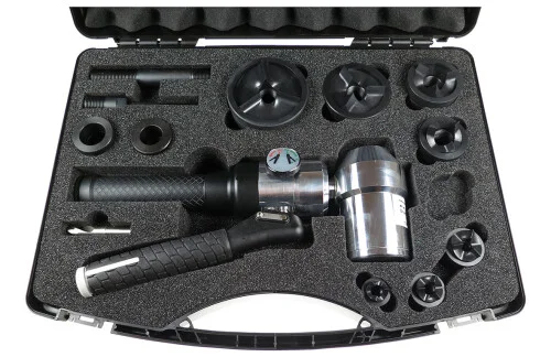 01759 ALFRA ruční hydraulický prostřihovací nástroj úhlový, kufr s razníky M16-M63 TRISTAR Must-Have