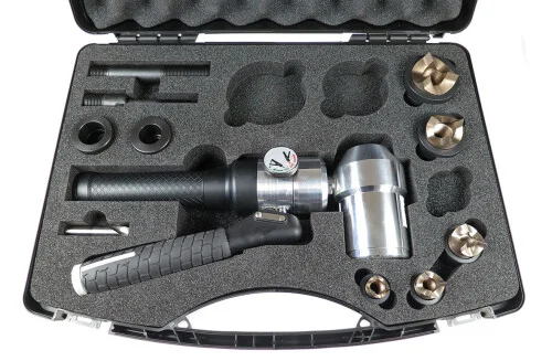 01643 ALFRA ruční hydraulický prostřihovací nástroj úhlový, kufr s razníky M16-M40 pro nerez Top Prodej
