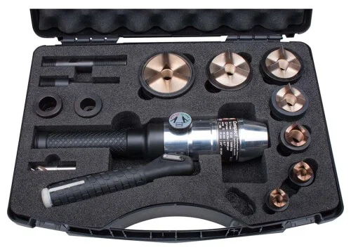 01654 ALFRA ruční hydraulický prostřihovací nástroj přímý, kufr s razníky M16-M63 pro nerez Finální Výprodej