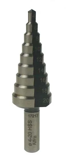 08071 ALFRA vrták stupňovitý pro plech max. 4mm, pro otvory 4-20mm Značkový