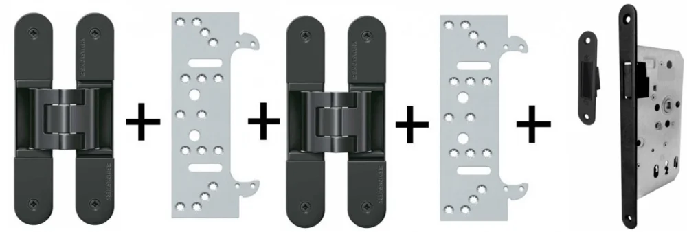 Poslední Šance Tectus 240 3D černá - sada pantů + plechů 240 FZ pro obložkovou zárubeň a magnet. zámku, černá Cylindrická vložka