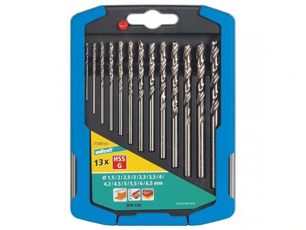 Wolfcraft Sada 13ks spirálové vrtáky do kovu HSS o1,5-6,5mm 7100000 Must-Have