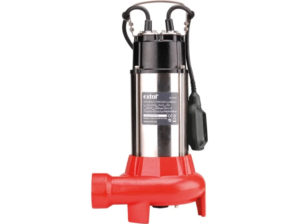 Výprodej čerpadlo ponorné kalové s řezacím nožem, 1100W, 16200l/hod=270l/min