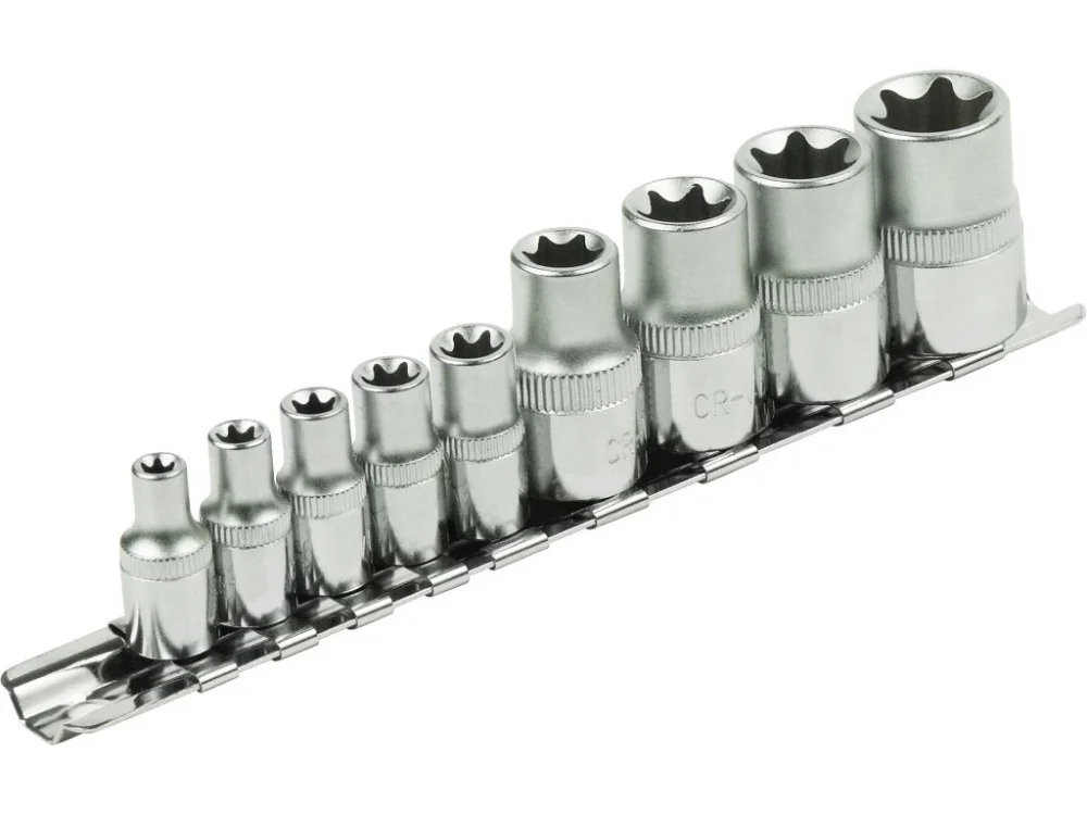 Speciální Cena hlavice nástrčné vnitřní TORX , sada 9ks, 1/4",1/2", CrV