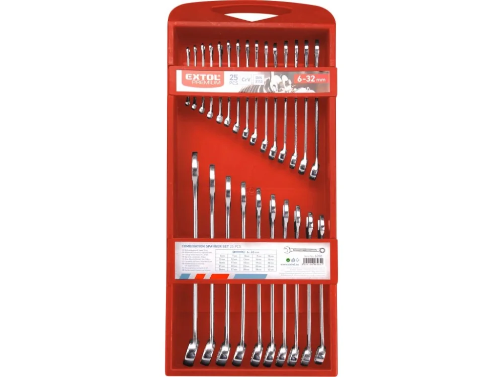 Víkendová Akce klíče očkoploché, sada 25ks, 6-32mm, CrV